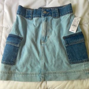 Patched Denim Skirt